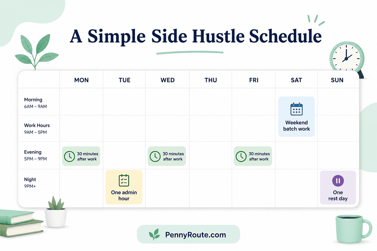 A Simple Side Hustle Schedule for You