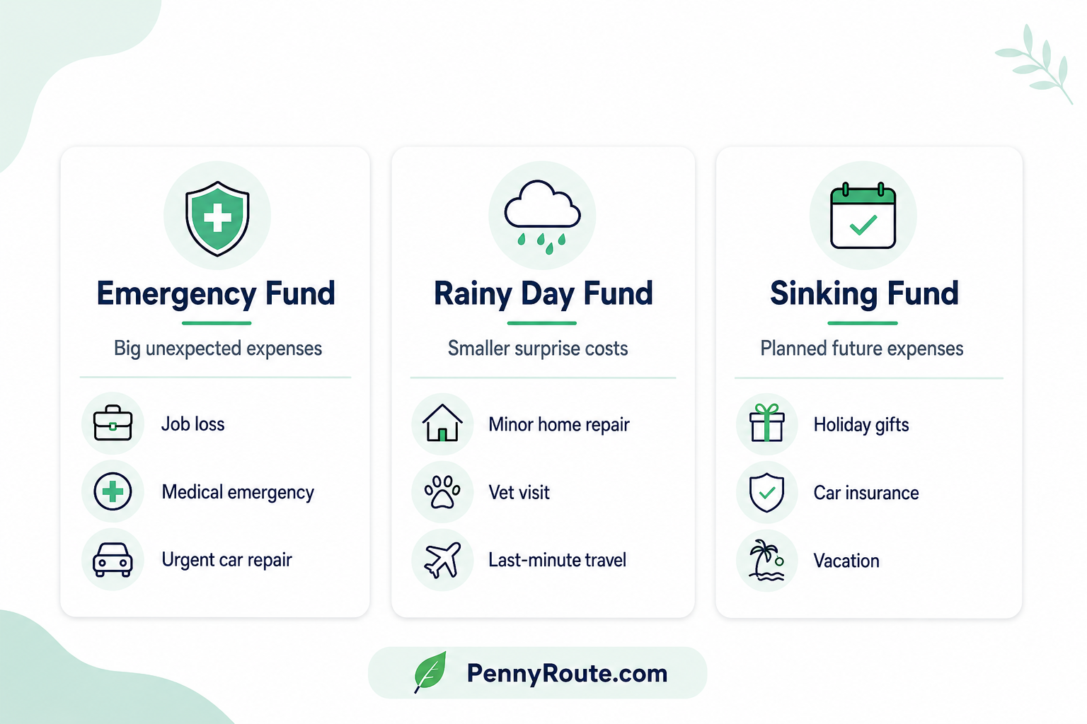 Emergency Fund vs. Rainy Day Fund vs. Sinking Fund