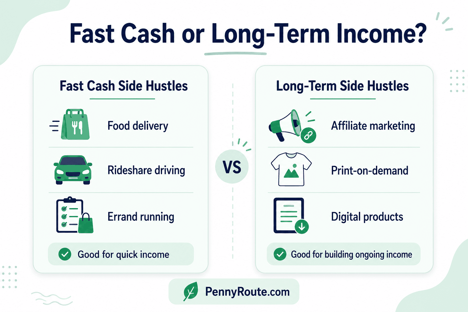 Side Hustles- Fast Cash Or Long-Term Income