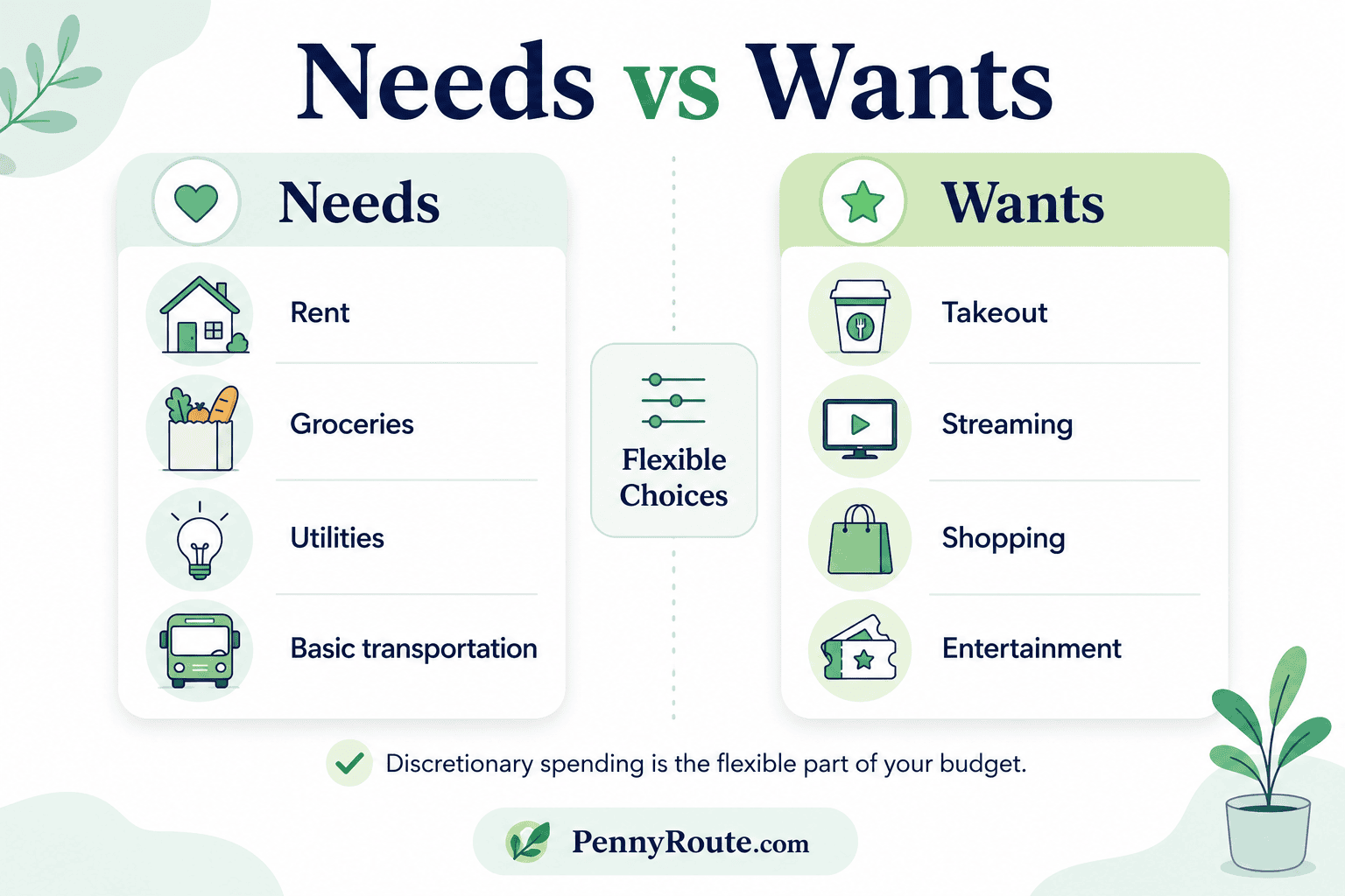 Needs vs Wants - Discretionary vs Non-Discretionary Spending