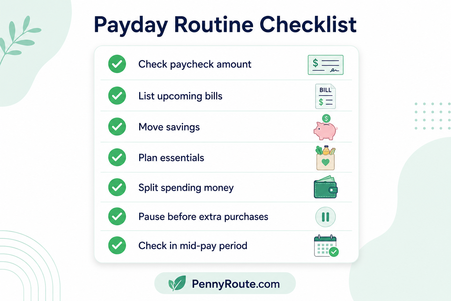 Payday Routine Checklist