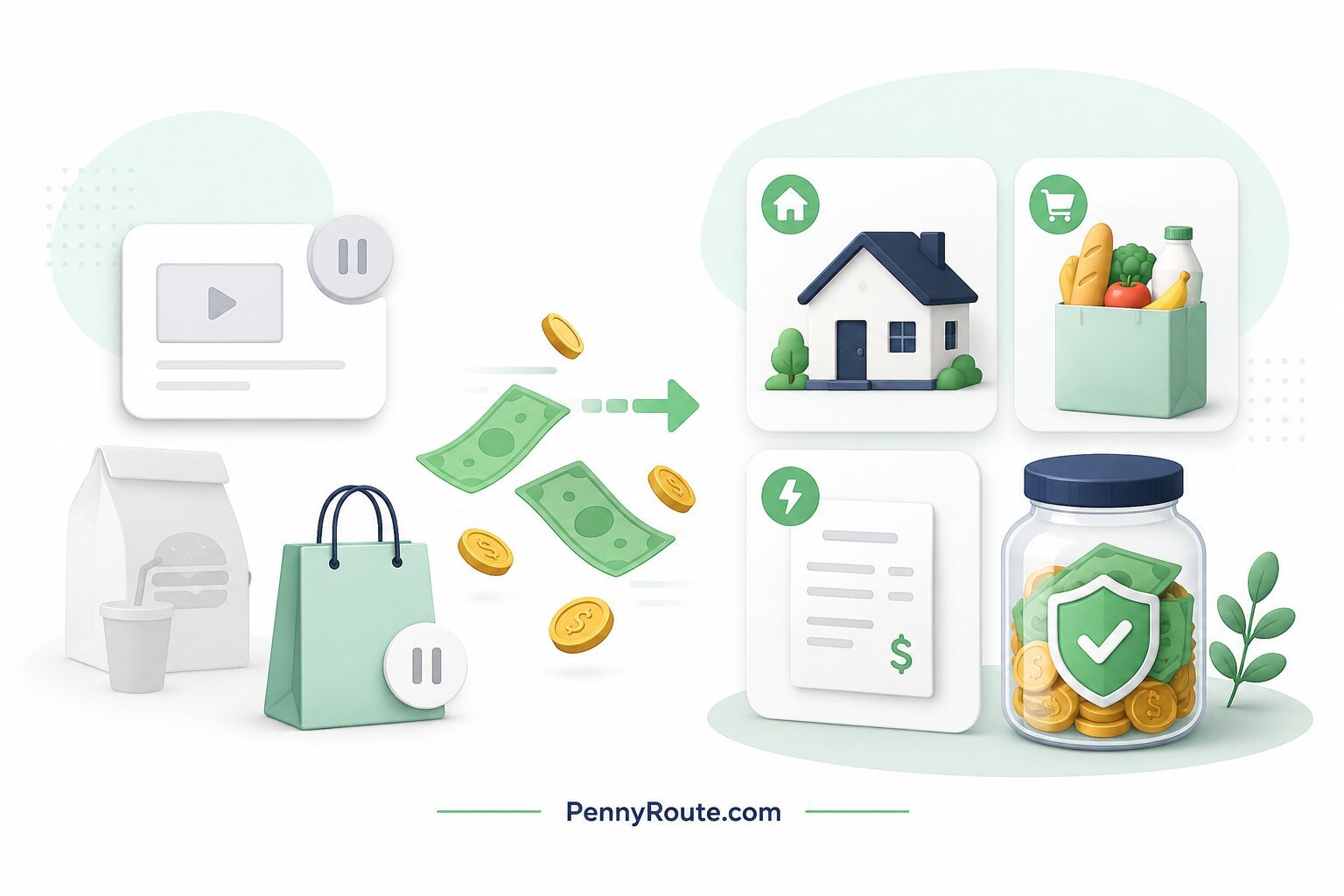 Money being redirected from non-essential spending toward rent, groceries, utilities, and emergency savings